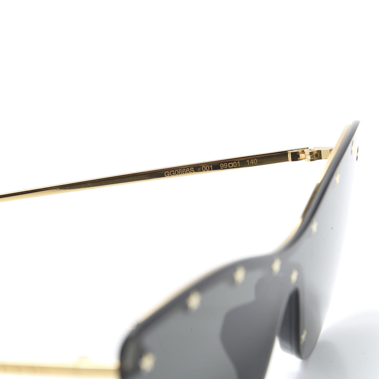 Rimless Star Studded 90mm Cat Eye GG0666S Sunglasses Black Gold