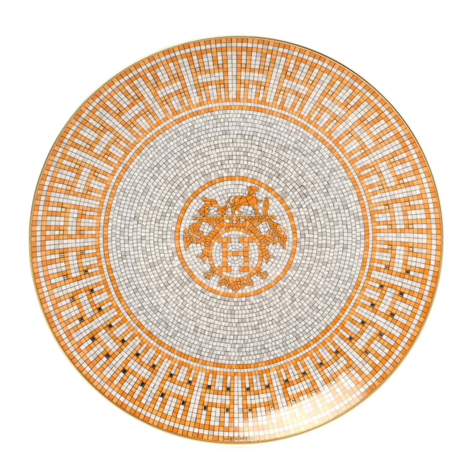 Hermes Porcelain Mosaique au 24 Dessert Plate Set of 2 3 of 9