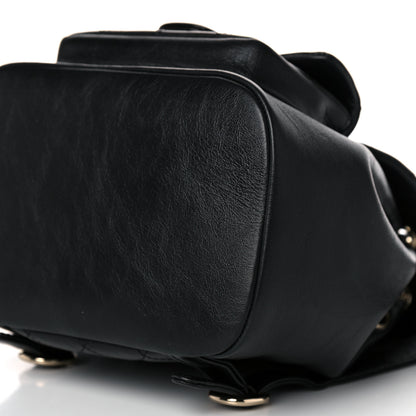 Chanel Glazed Aged Calfskin Quilted Small Duma Drawstring Backpack Black 9 of 10