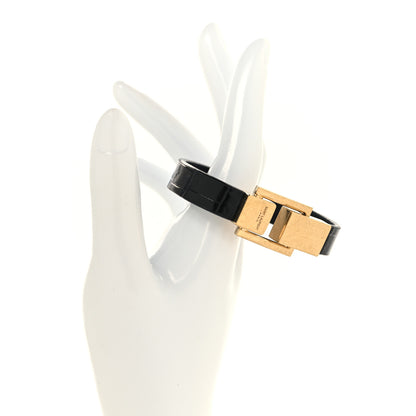 Saint Laurent Calfskin Cocco Print Bracelet Black 2 of 4