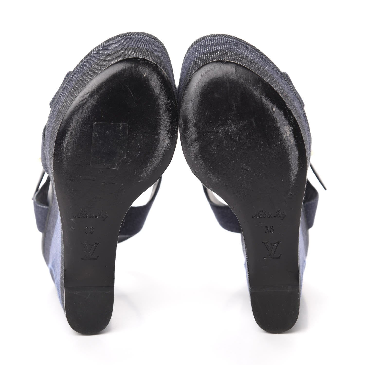 Louis Vuitton Canvas Blue Shore Wedge Sandal 36 Marine 6 of 11
