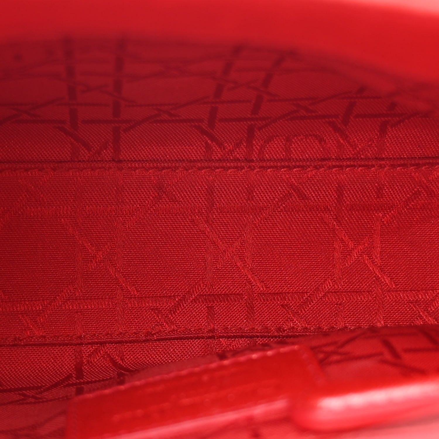 Christian Dior Metallic Lambskin Cannage Mini Lady Dior Red 5 of 10