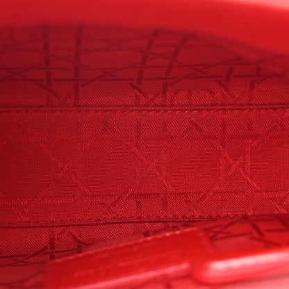 Christian Dior Metallic Lambskin Cannage Mini Lady Dior Red 5 of 10