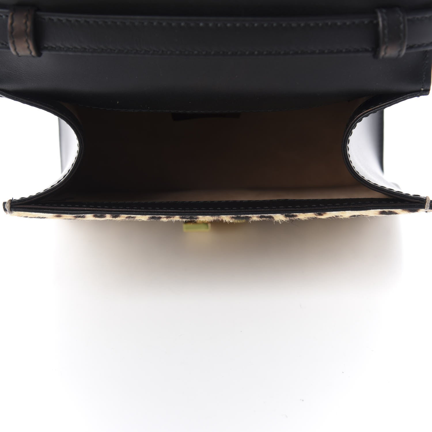 Gucci Calf Hair Leopard Print Mini Sylvie Top Handle Bag Naturale Black 5 of 11