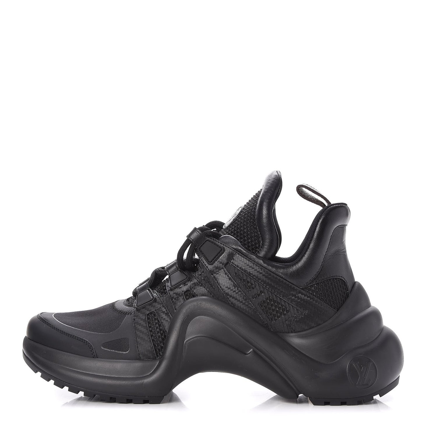 Calfskin Technical Nylon LV Archlight Sneakers 37 Black