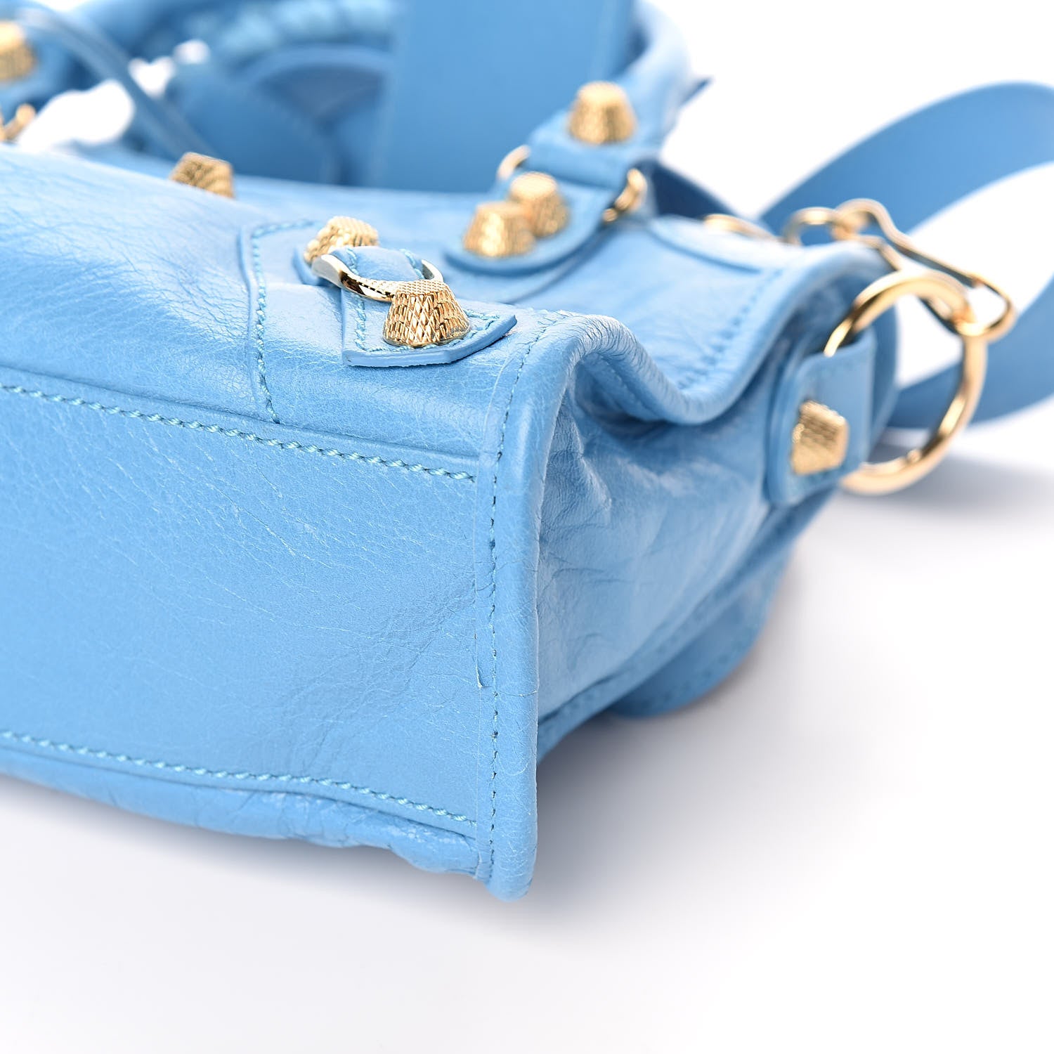 Balenciaga Agneau Giant 12 Gold Hardware Mini City Bleu Azur Clair 9 of 10