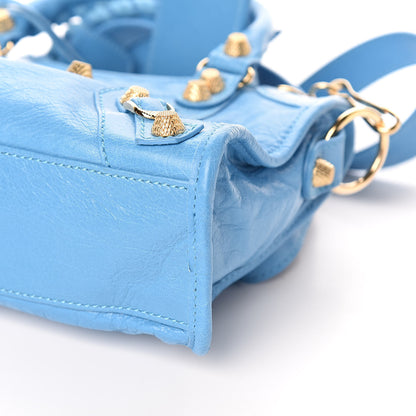Balenciaga Agneau Giant 12 Gold Hardware Mini City Bleu Azur Clair 9 of 10