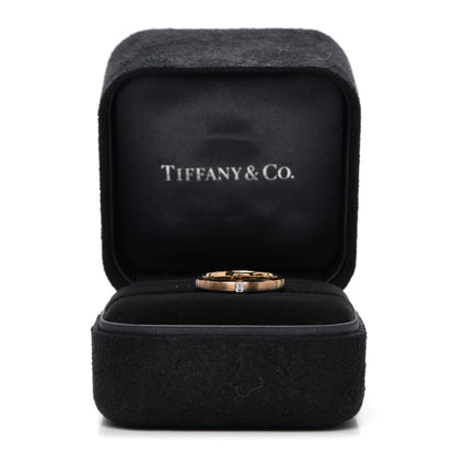 Tiffany 18K Rose Gold Diamond Essential Band Satin Baguette Ring 53 6.25 6 of 6