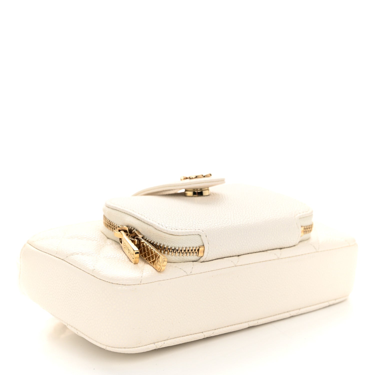 Chanel Caviar Quilted Business Affinity Phone Holder With Chain White 4 of 11