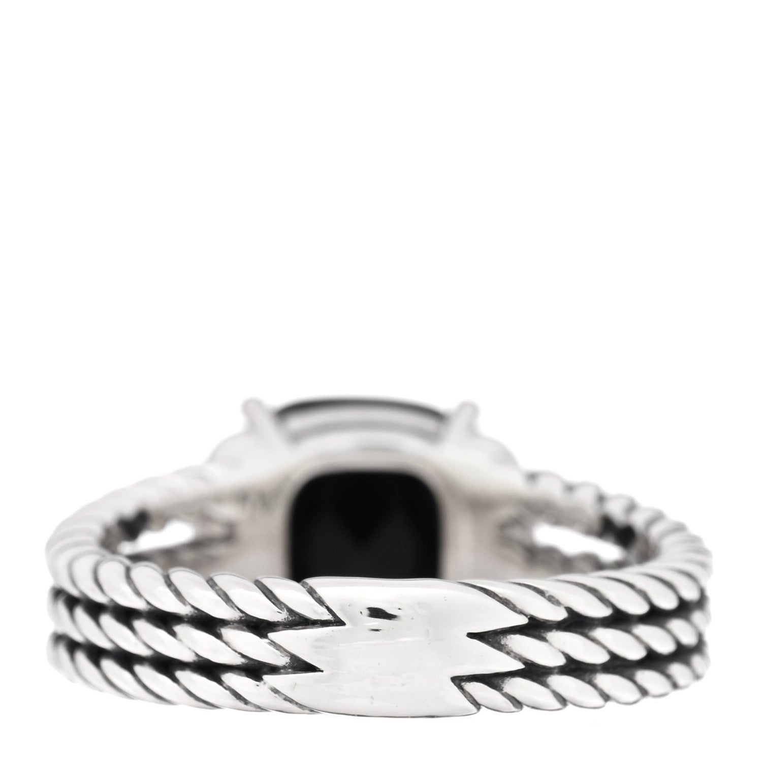 David Yurman Sterling Silver Diamond Black Onyx 10mm Petite Wheaton Ring 56 7.5 3 of 5