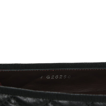 Chanel Aged Calfskin Quilted CC Cap Toe Ballerina Flats 37.5 Black 7 of 8