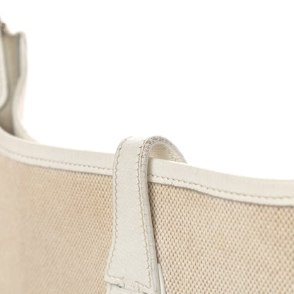 Hermes Toile Taurillon Clemence Evelyne PM Blanc White 18 of 18