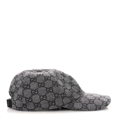 Gucci Covered Wool GG Monogram Baseball Hat L Grey Dark Grey Black 6 of 10