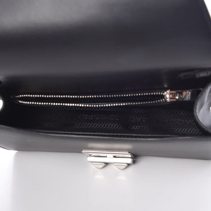 Prada City Calfskin Saffiano Racing Logo Elektra Shoulder Bag Fuxia Black 5 of 6