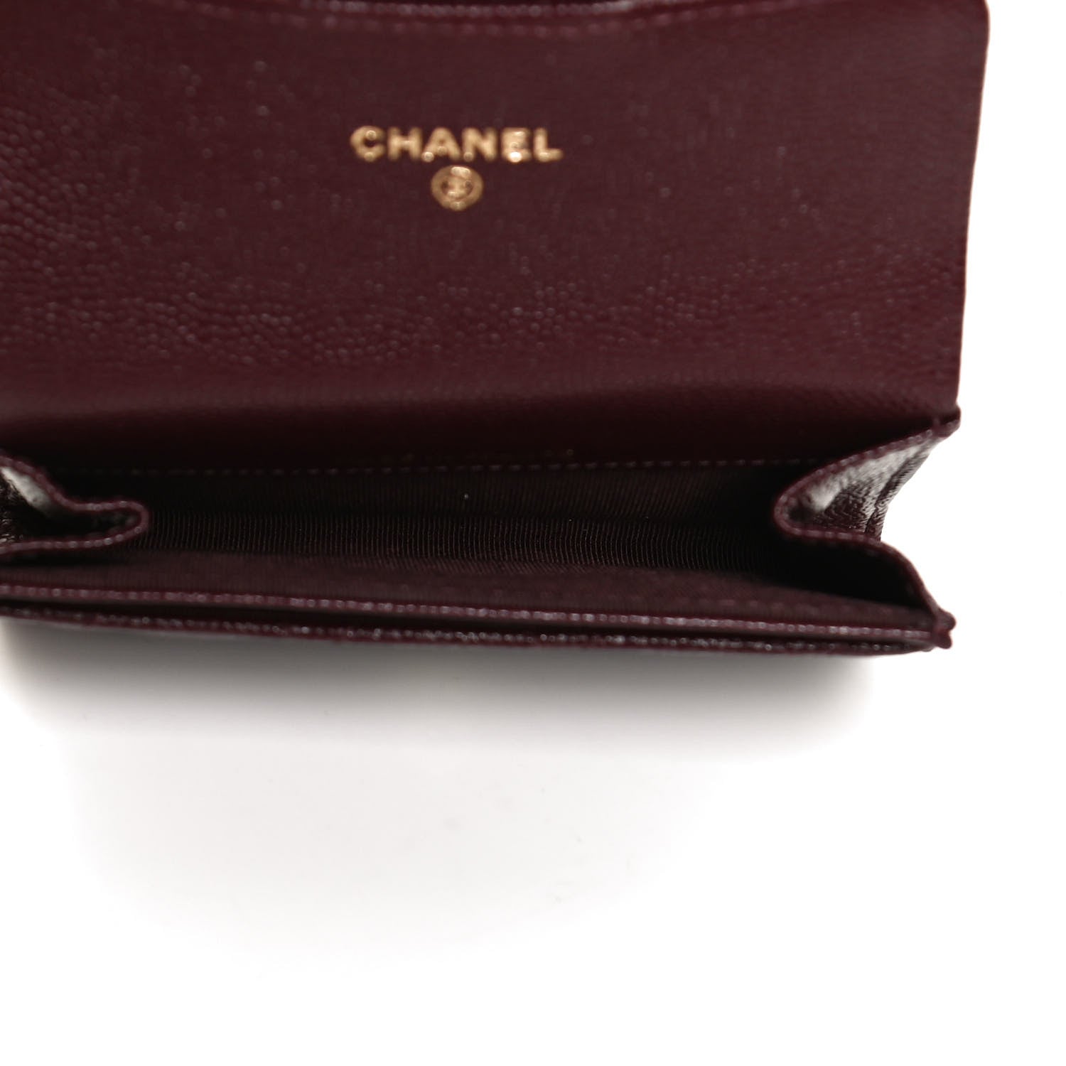 Chanel Caviar Quilted Flap Card Holder Wallet Burgundy 5 of 10