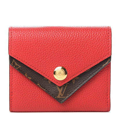 Louis Vuitton Grained Calfskin Monogram Double V Compact Wallet Rubis 1 of 7