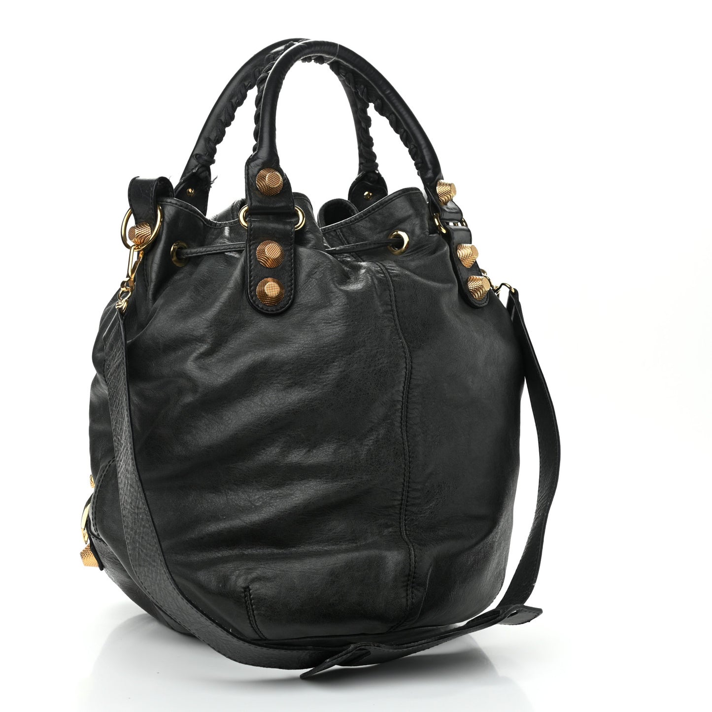 Agneau Giant 21 Gold Hardware Pompon Black