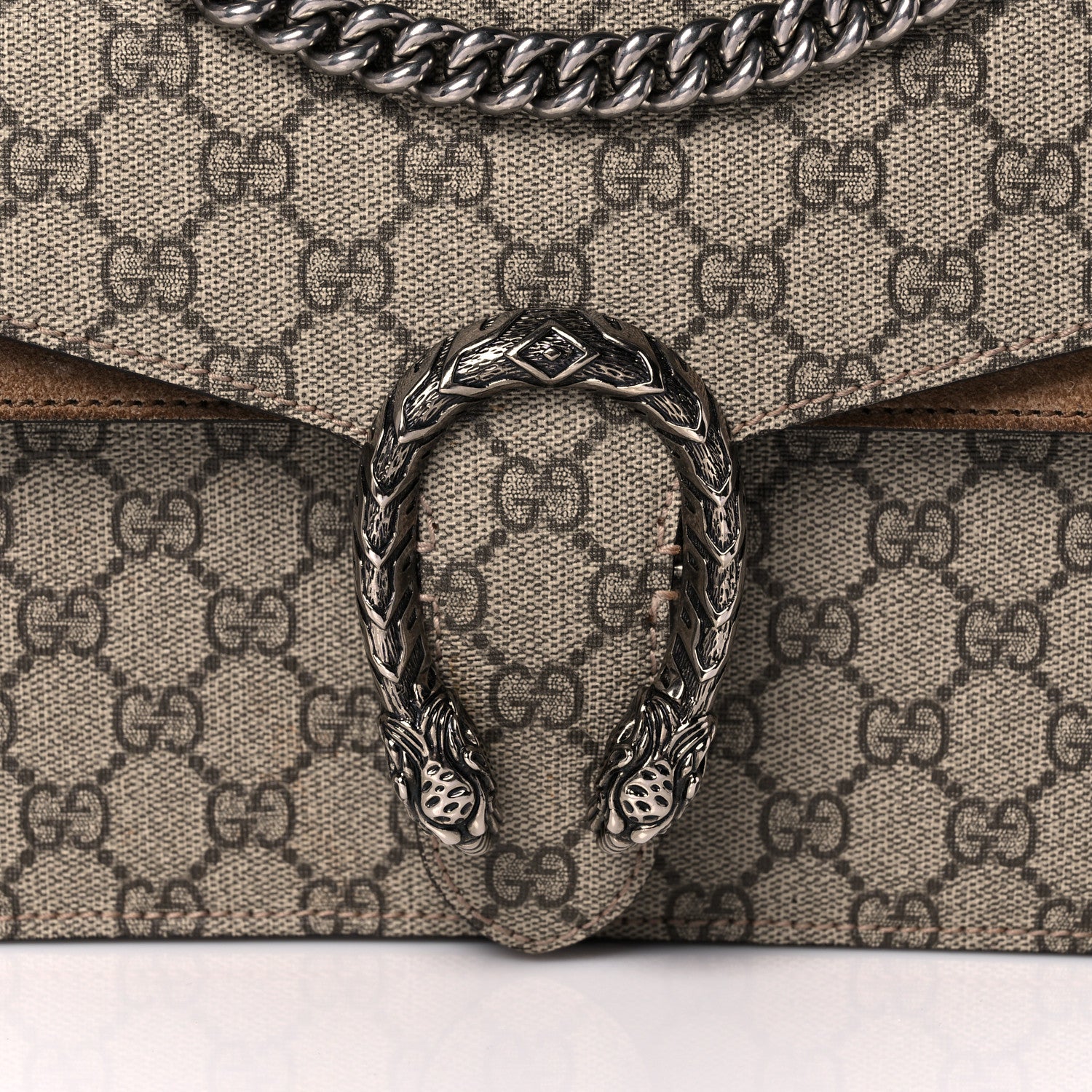 Gucci GG Supreme Monogram Small Dionysus Shoulder Bag Taupe 8 of 14