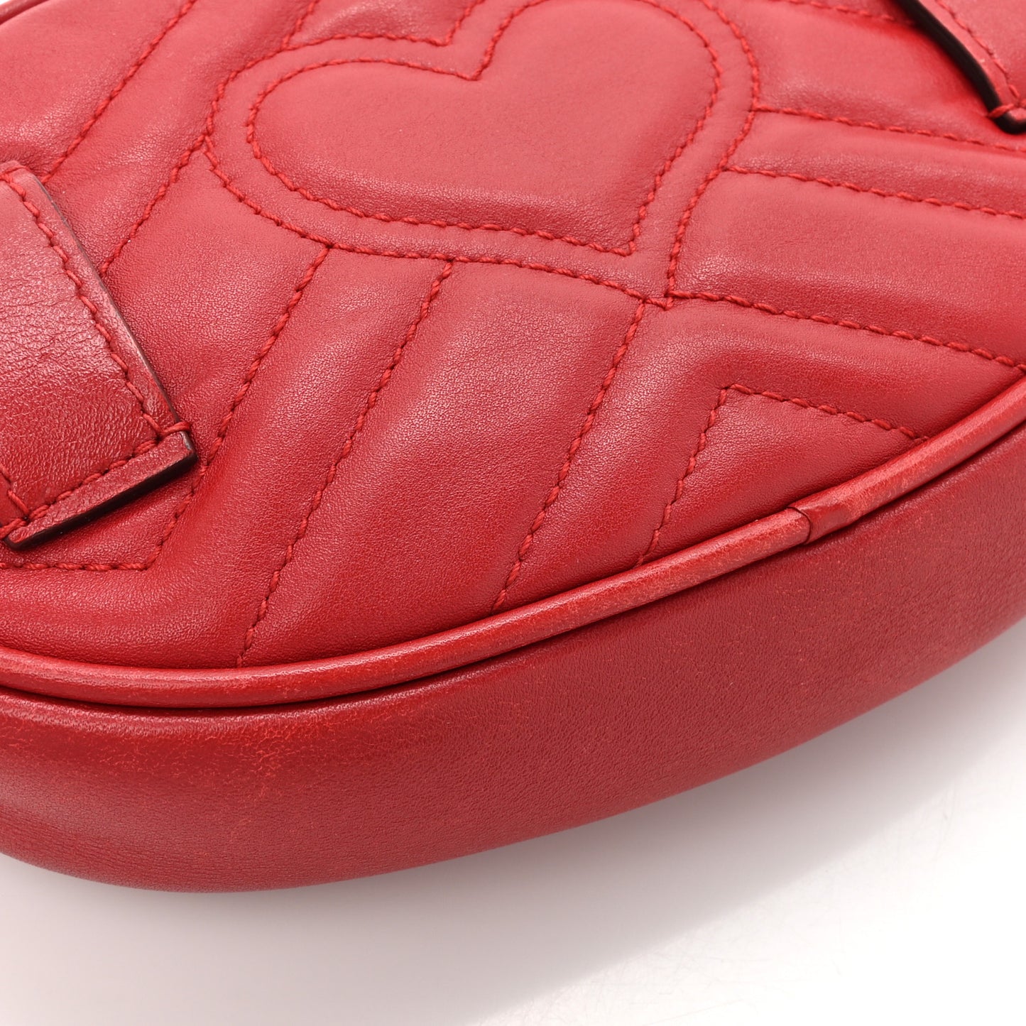 Calfskin Matelasse GG Marmont Belt Bag 85 34 Hibiscus Red
