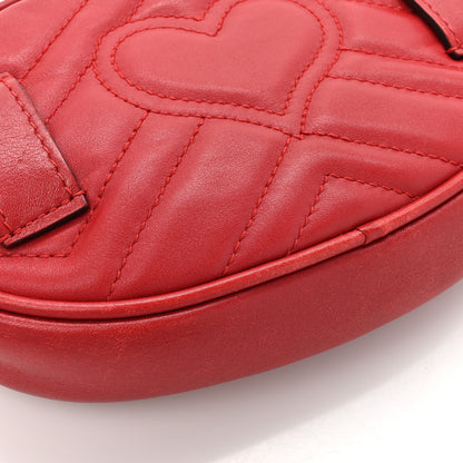 Gucci Calfskin Matelasse GG Marmont Belt Bag 85 34 Hibiscus Red 14 of 16