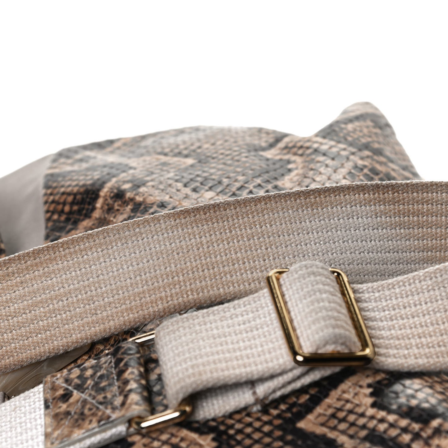 Calfkin Embossed Python Medium Double Carry Beige