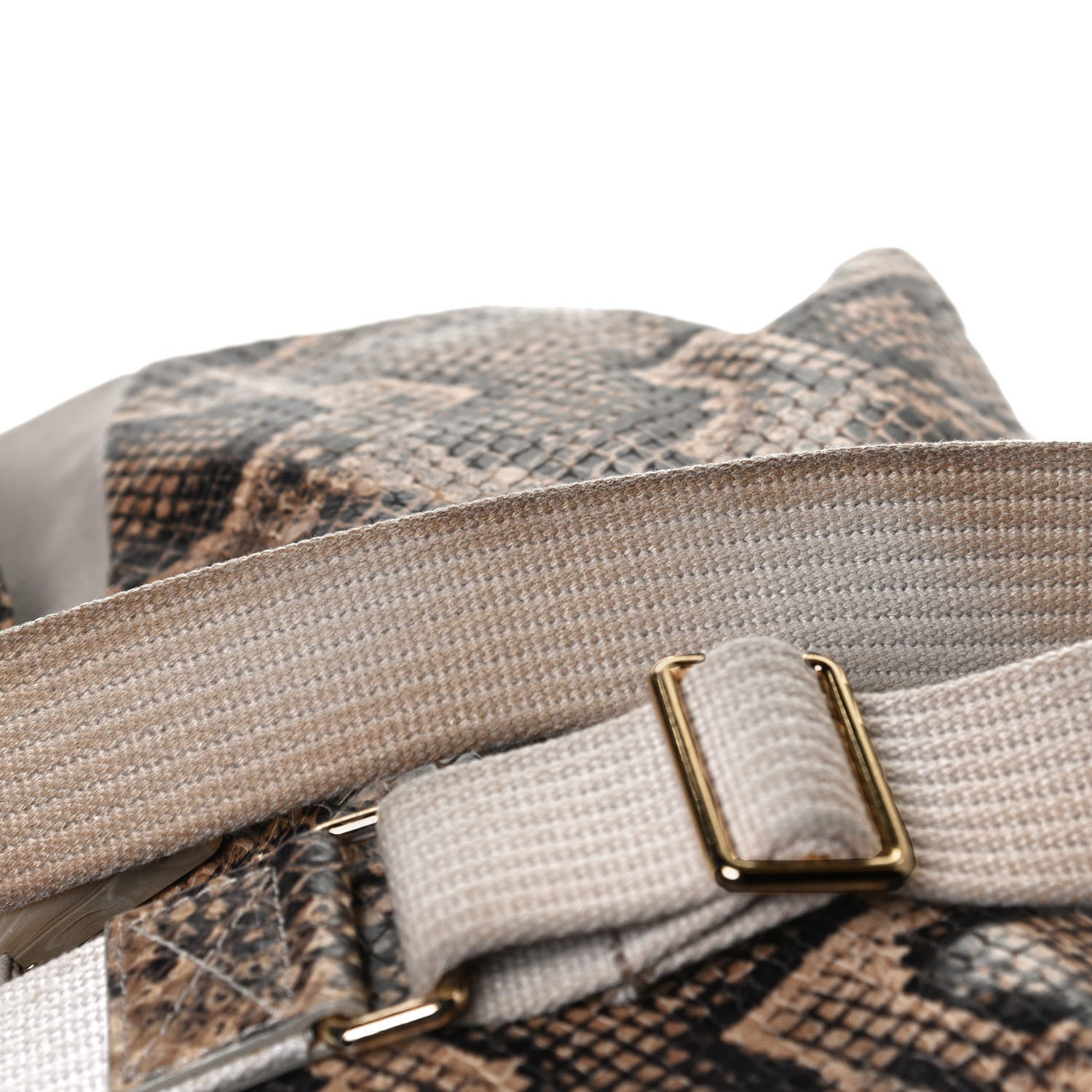 Lanvin Calfkin Embossed Python Medium Double Carry Beige 12 of 13