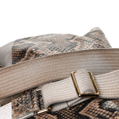 Lanvin Calfkin Embossed Python Medium Double Carry Beige 12 of 13