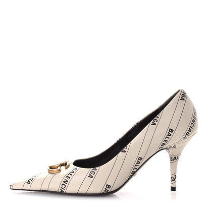 Balenciaga GUCCI X BALENCIAGA Nappa Charlotte Allover Logo Pumps 37 Mystic White Black 1 of 9