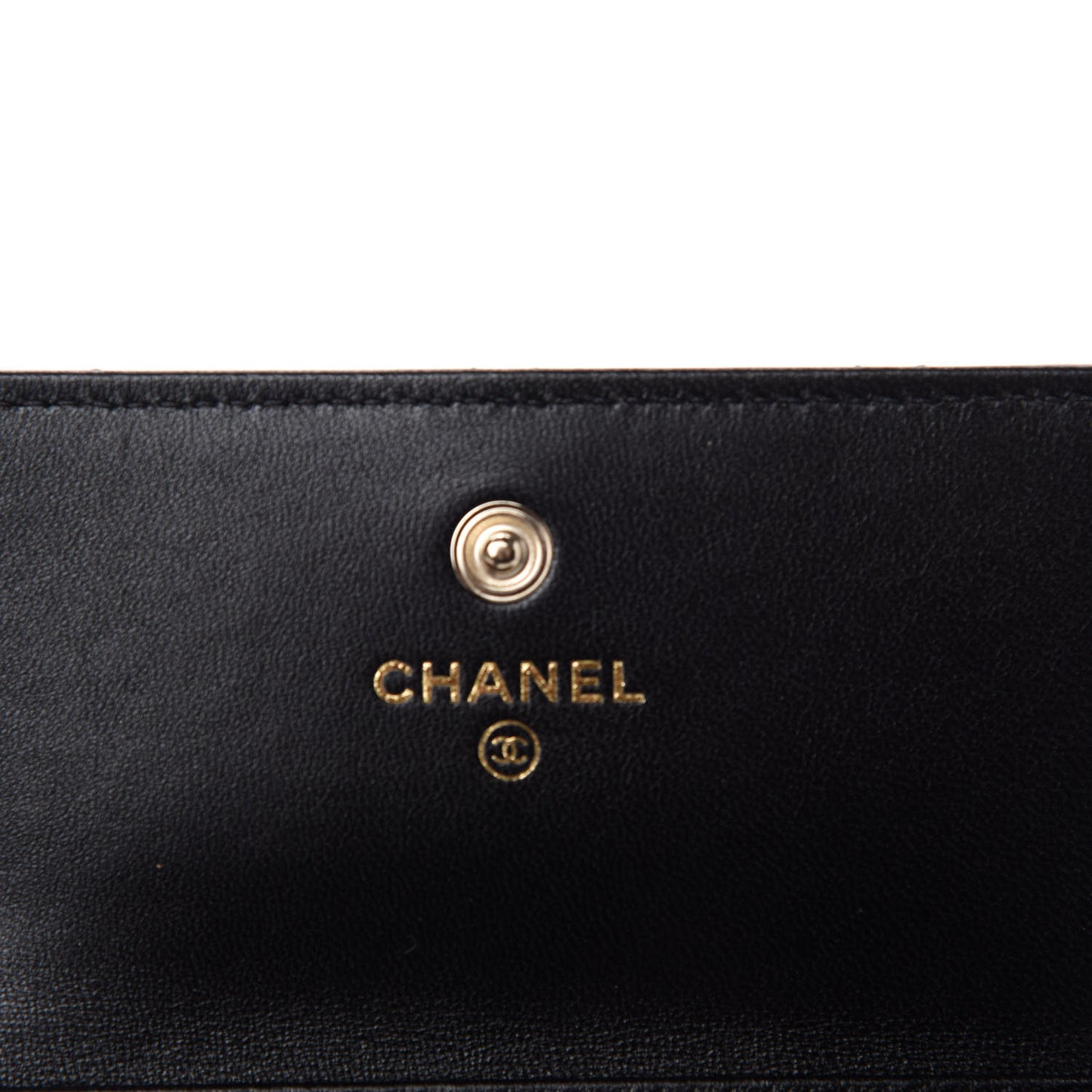 Lambskin Quilted My Chanel Lady Card Holder On Chain Black