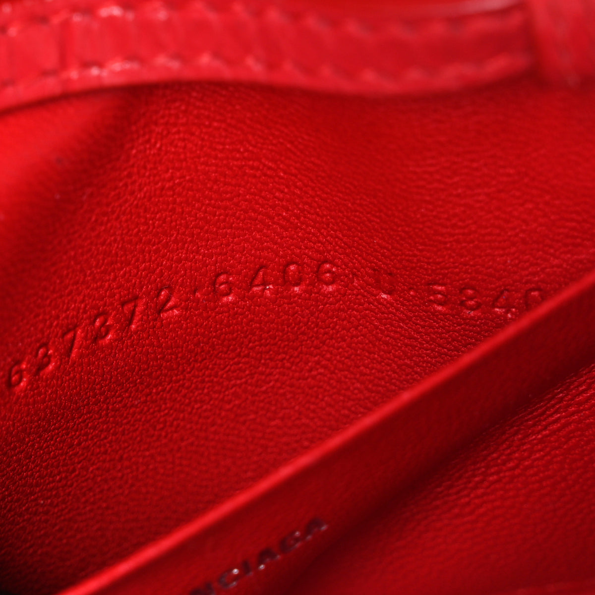 Balenciaga Shiny Calfskin Tonal B Crocodile Embossed Hourglass Top Handle Bag Mini Bright Red 8 of 11