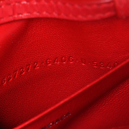 Balenciaga Shiny Calfskin Tonal B Crocodile Embossed Hourglass Top Handle Bag Mini Bright Red 8 of 11