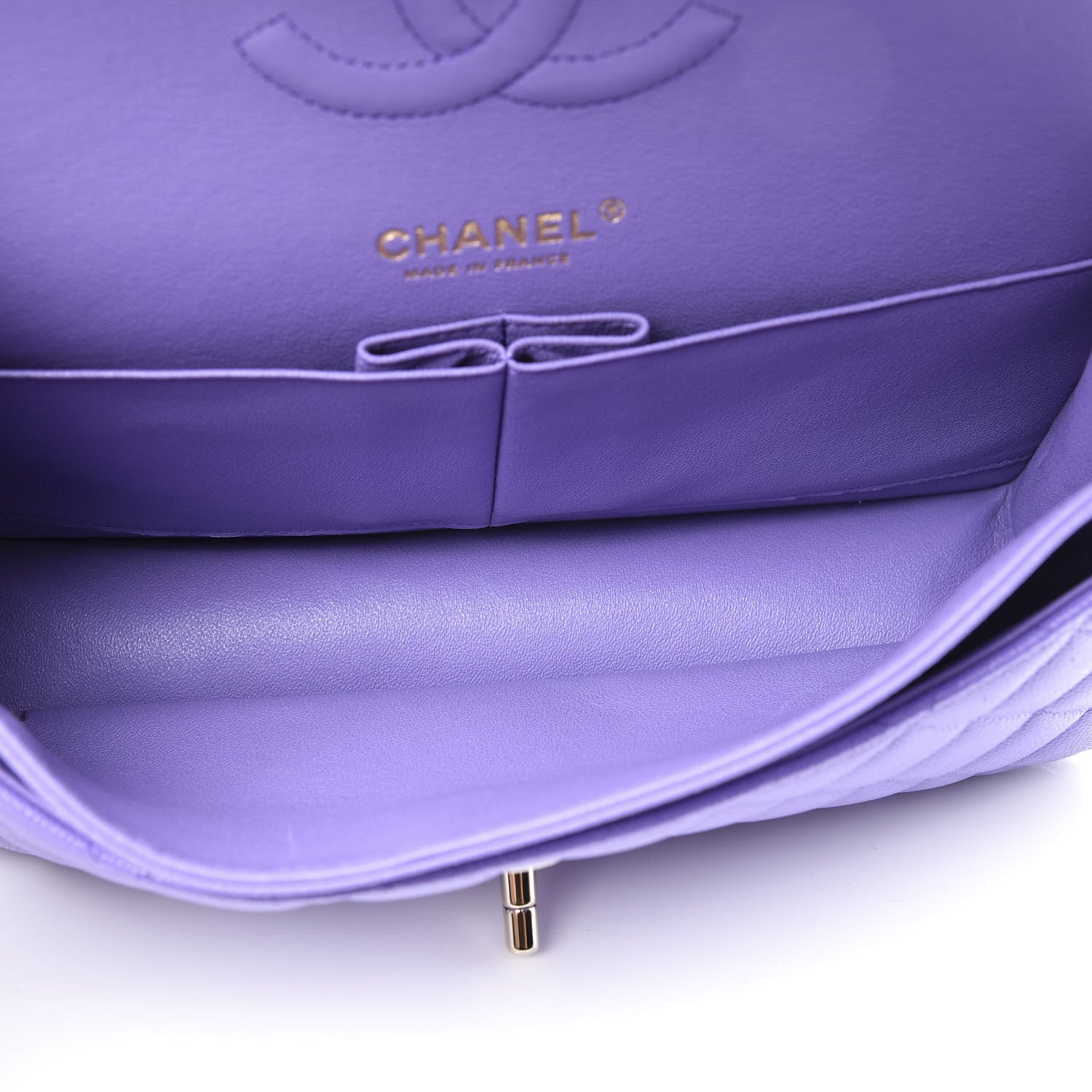Chanel Caviar Quilted Medium Double Flap Purple 4 of 10