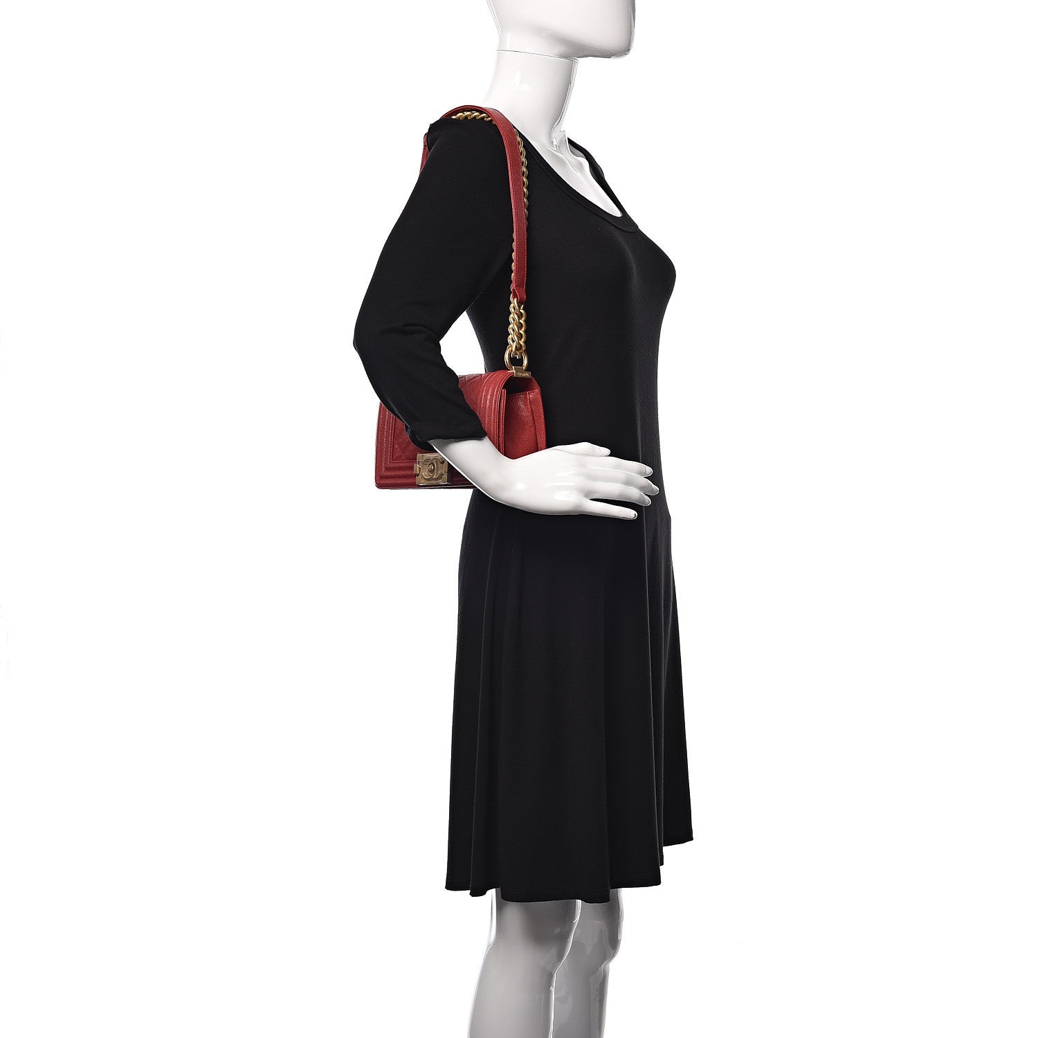 Chanel Caviar Quilted Small Boy Flap Burgundy 2 of 11