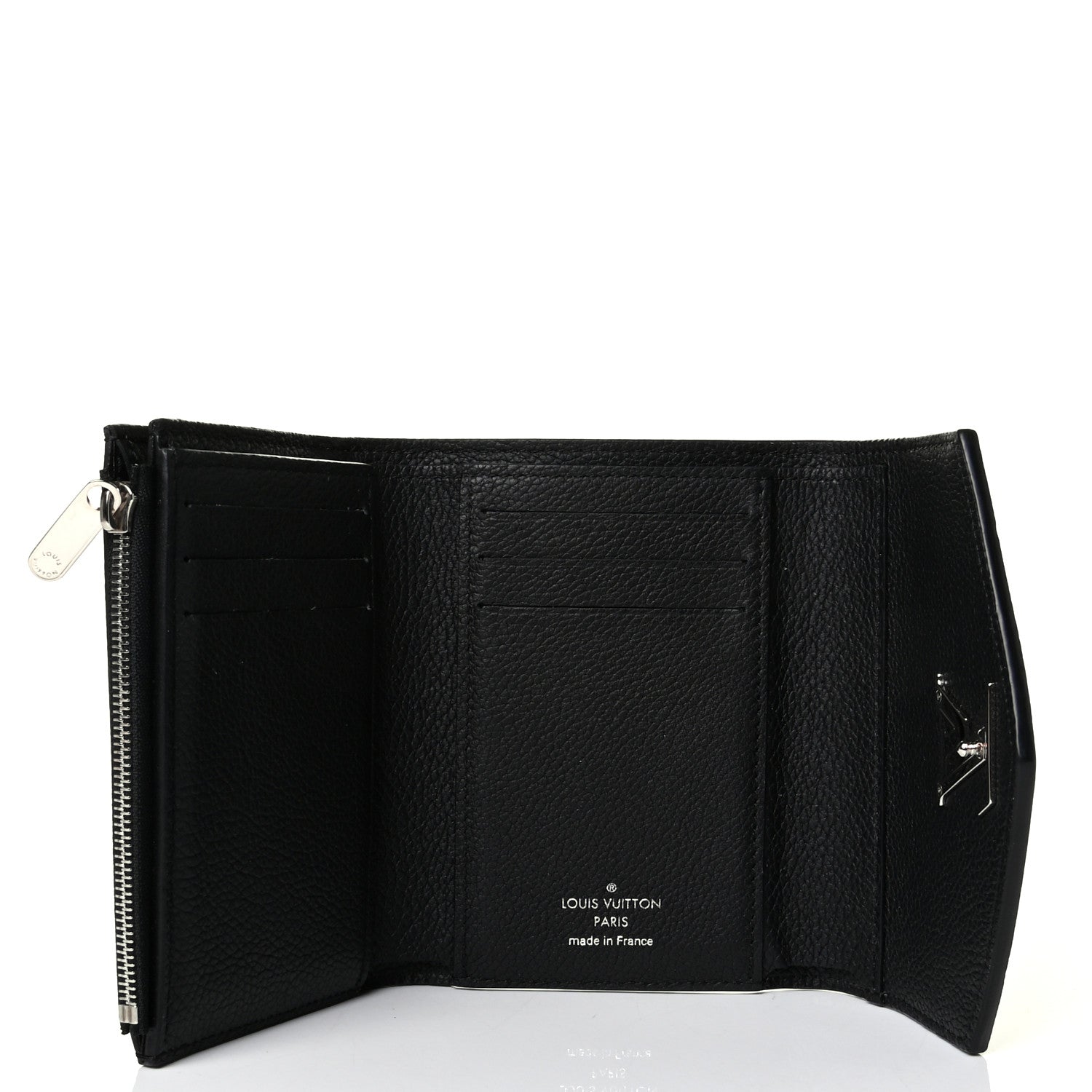 Louis Vuitton Soft Calfskin My Lockme Compact Wallet Black 4 of 8