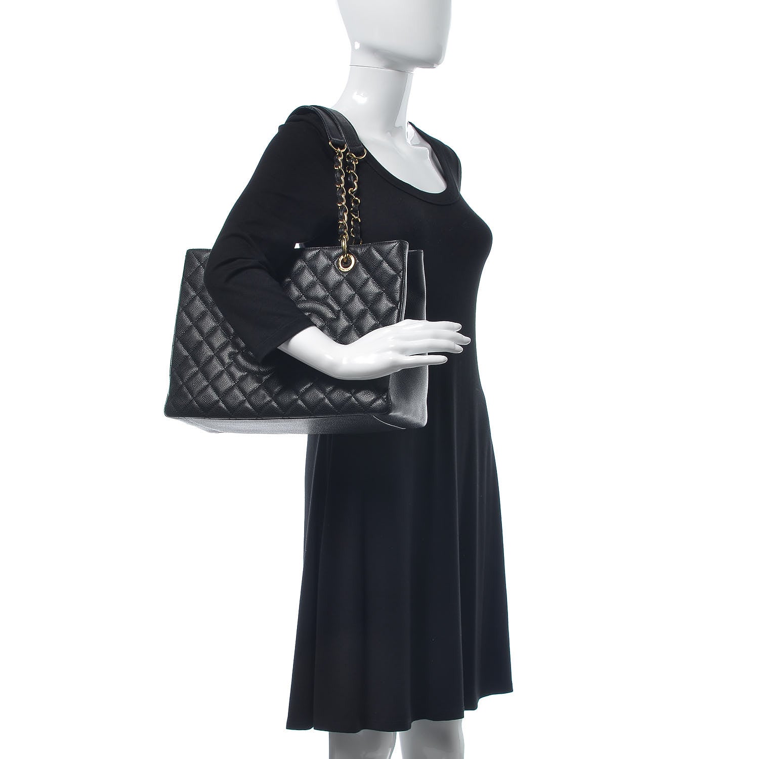 Chanel Caviar Quilted Grand Shopping Tote GST Black 2 of 13