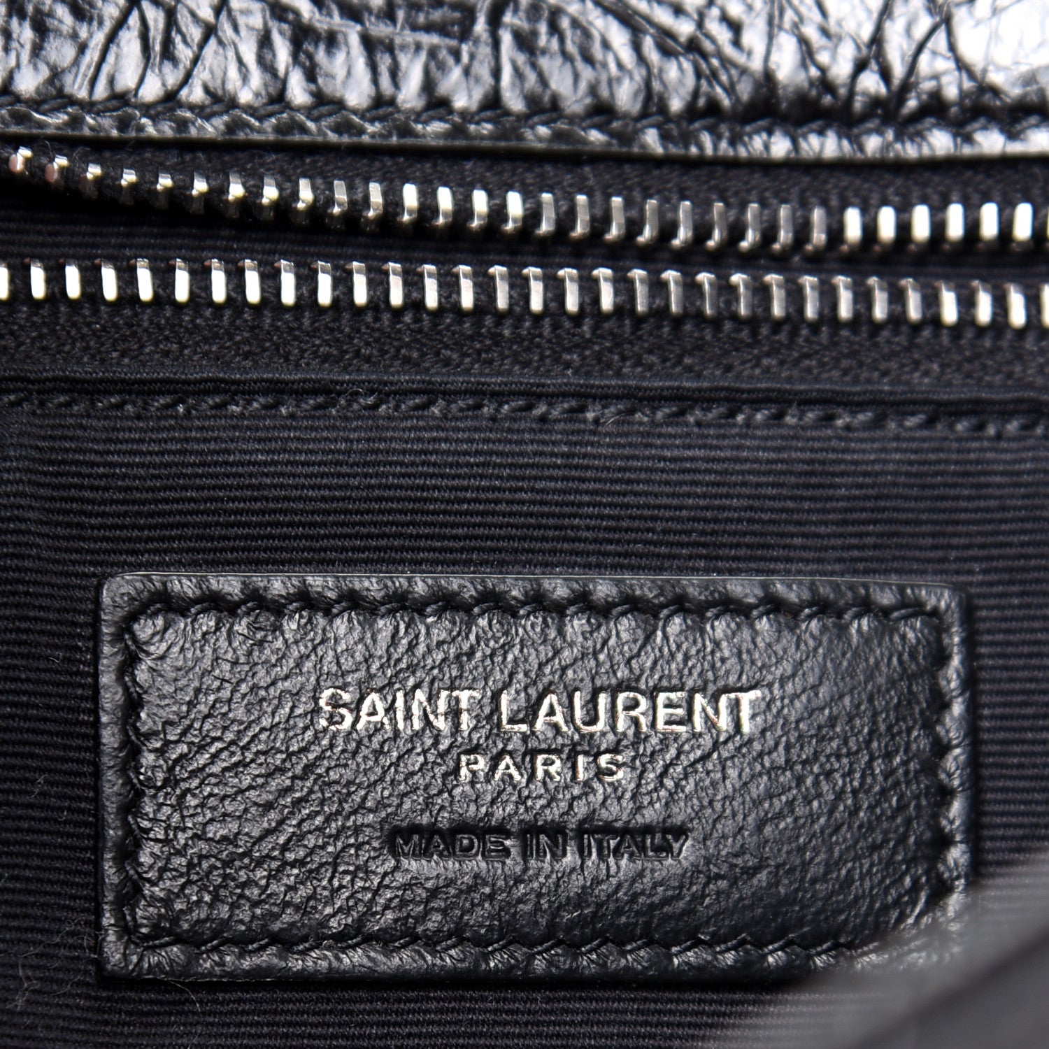 Saint Laurent Crinkled Calfskin Matelasse Monogram Medium Niki Chain Satchel Black 8 of 10