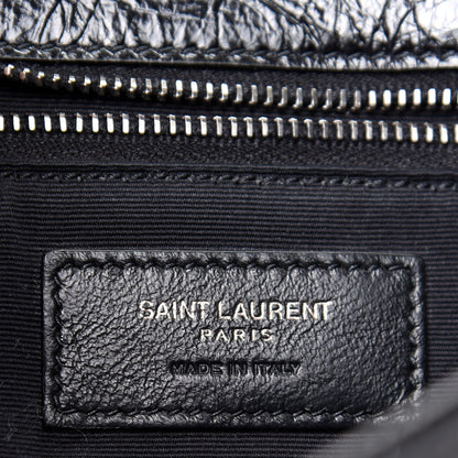 Saint Laurent Crinkled Calfskin Matelasse Monogram Medium Niki Chain Satchel Black 8 of 10
