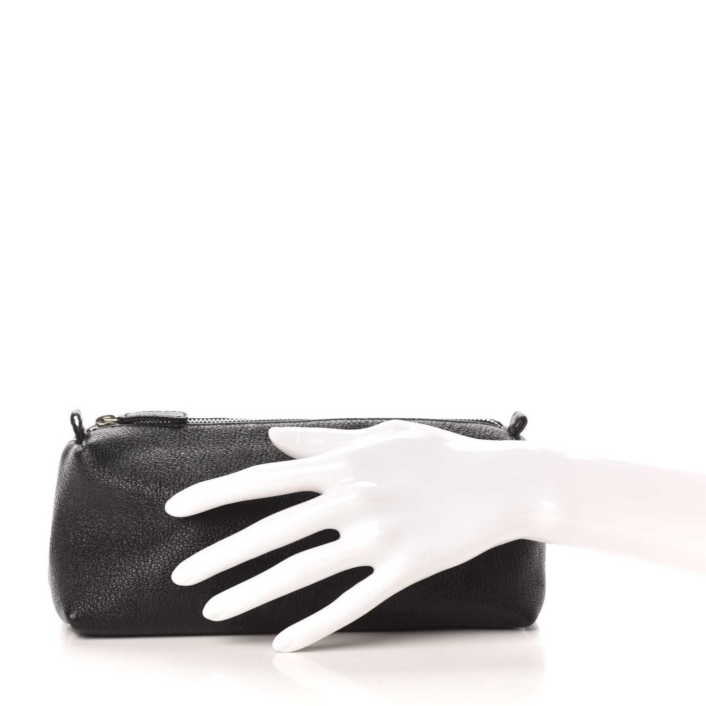 Grained Calfskin Logo Cosmetic Case Black