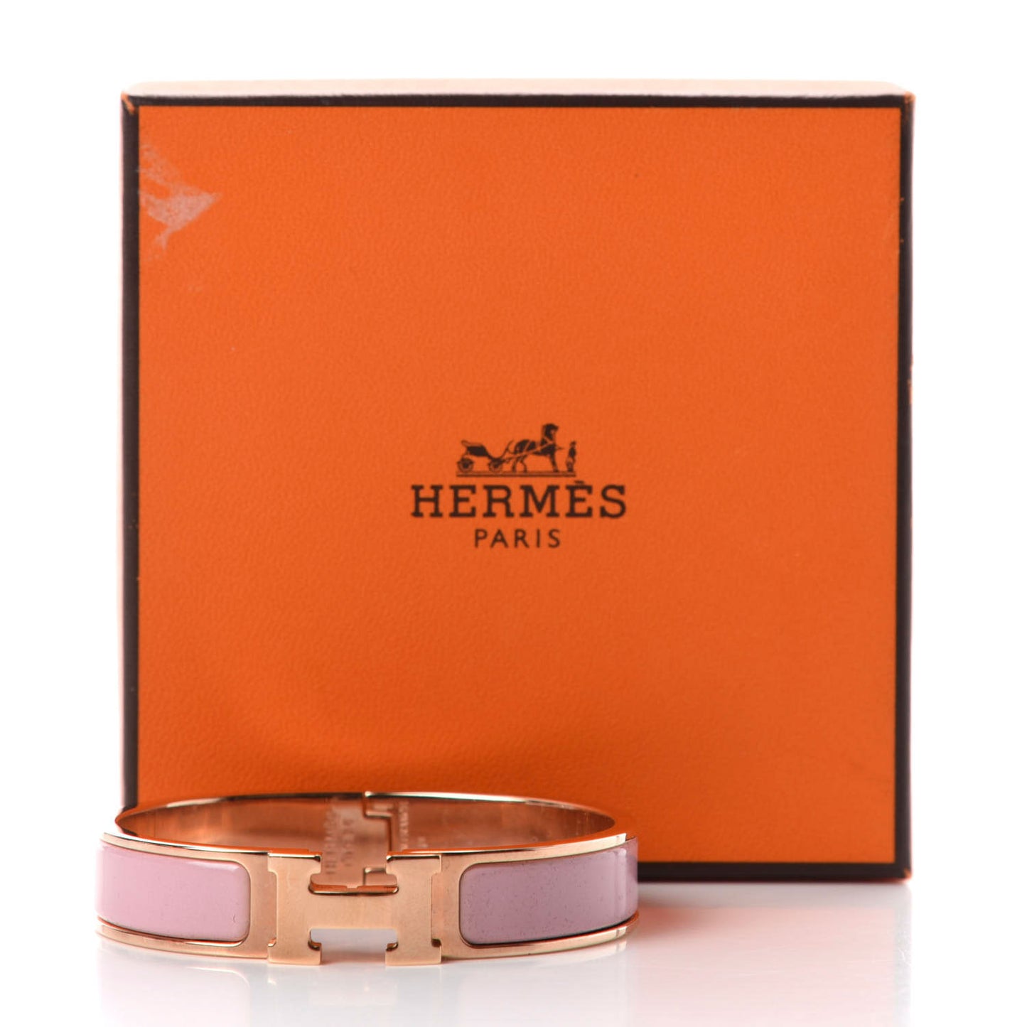 Enamel Narrow Clic Clac H Bracelet PM Rose Cassata