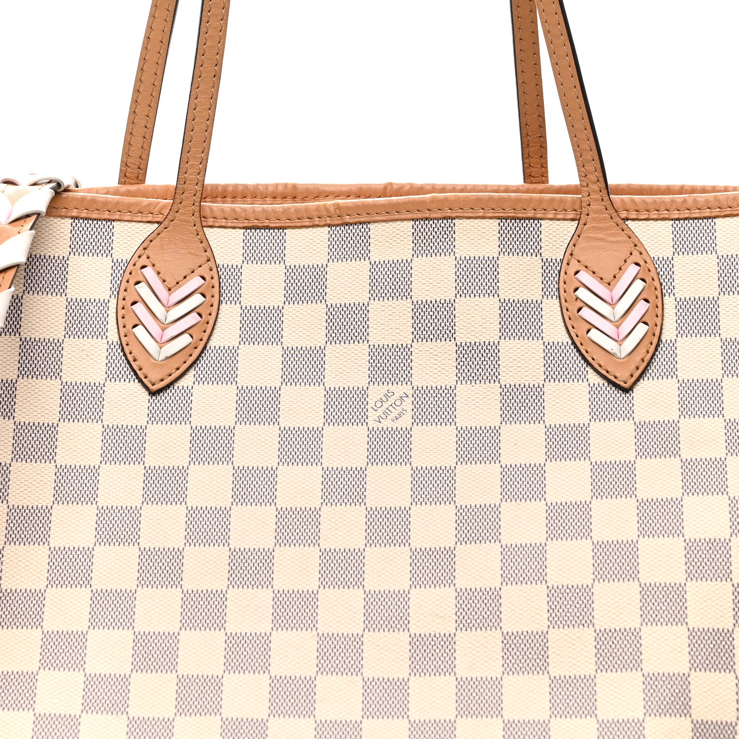 Louis Vuitton Damier Azur Braided Neverfull MM Orange 7 of 15