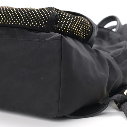 Versace Nylon Goatskin Studded Palazzo Medusa Backpack Black 9 of 11