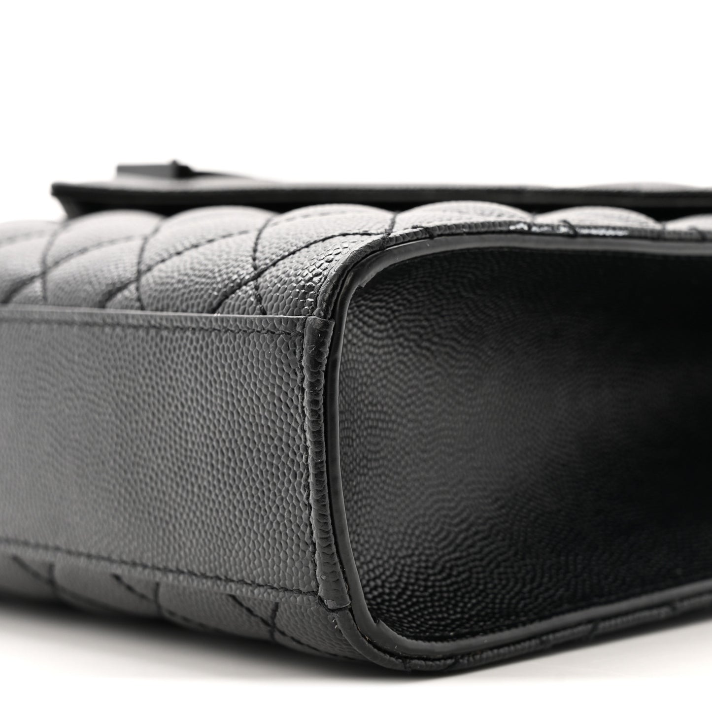 Grain De Poudre Textured Mixed Matelasse Triquilt Medium Monogram Monochrome Satchel Black