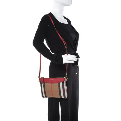 Burberry House Check Derby Peyton Crossbody Clutch Bag Russet Red 2 of 8