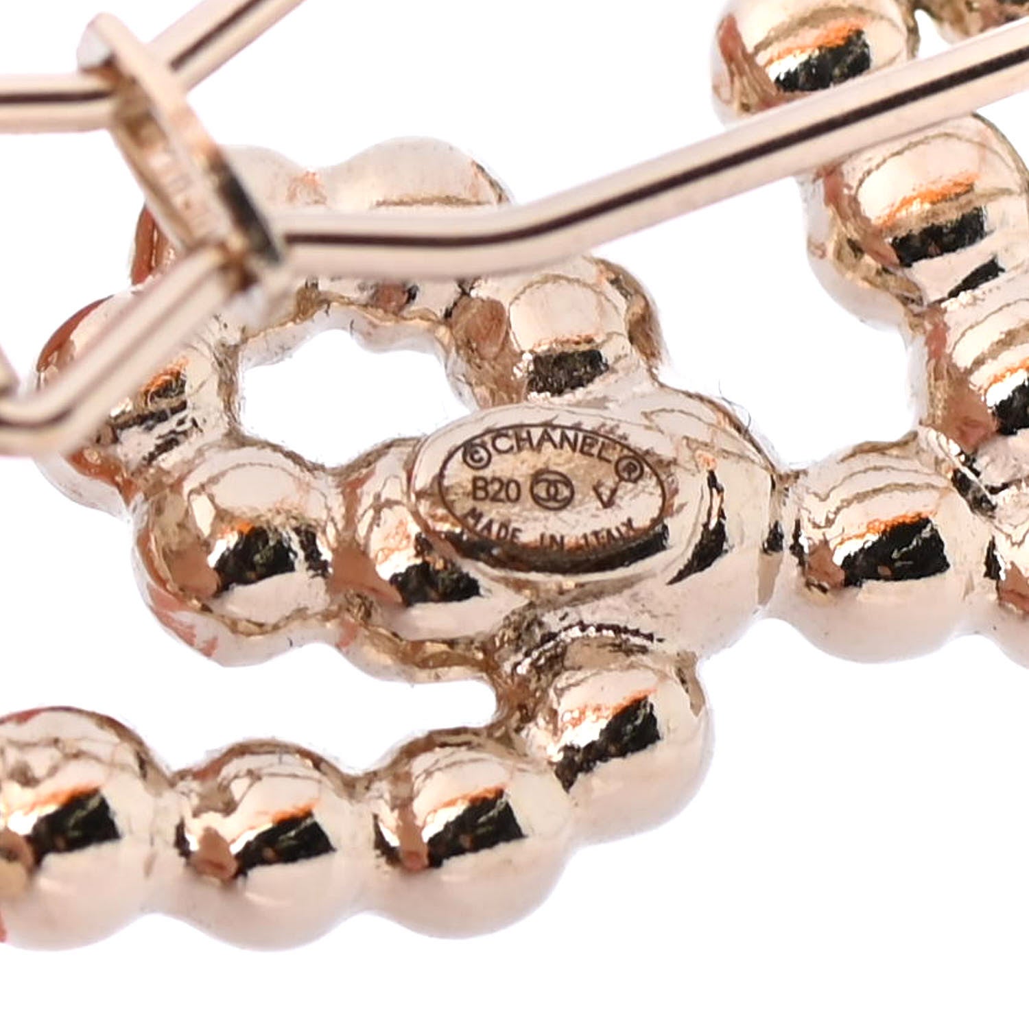 Chanel Metal Glass Swirling Pearls Hair Clip Gold 3 of 4