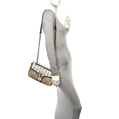 Gucci Raffia GG Monogram Matelasse Small GG Marmont Shoulder Bag Natural Royale Off White 2 of 9