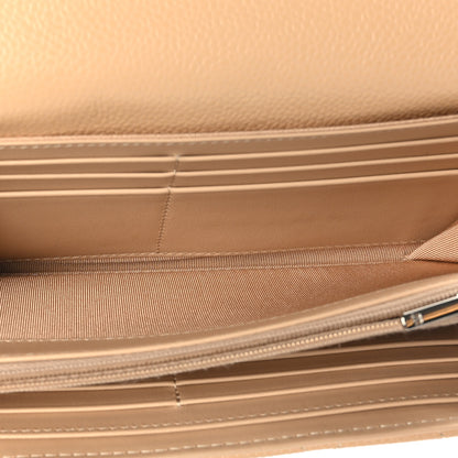 Chanel Caviar Quilted Large Gusset Flap Wallet Beige 5 of 8