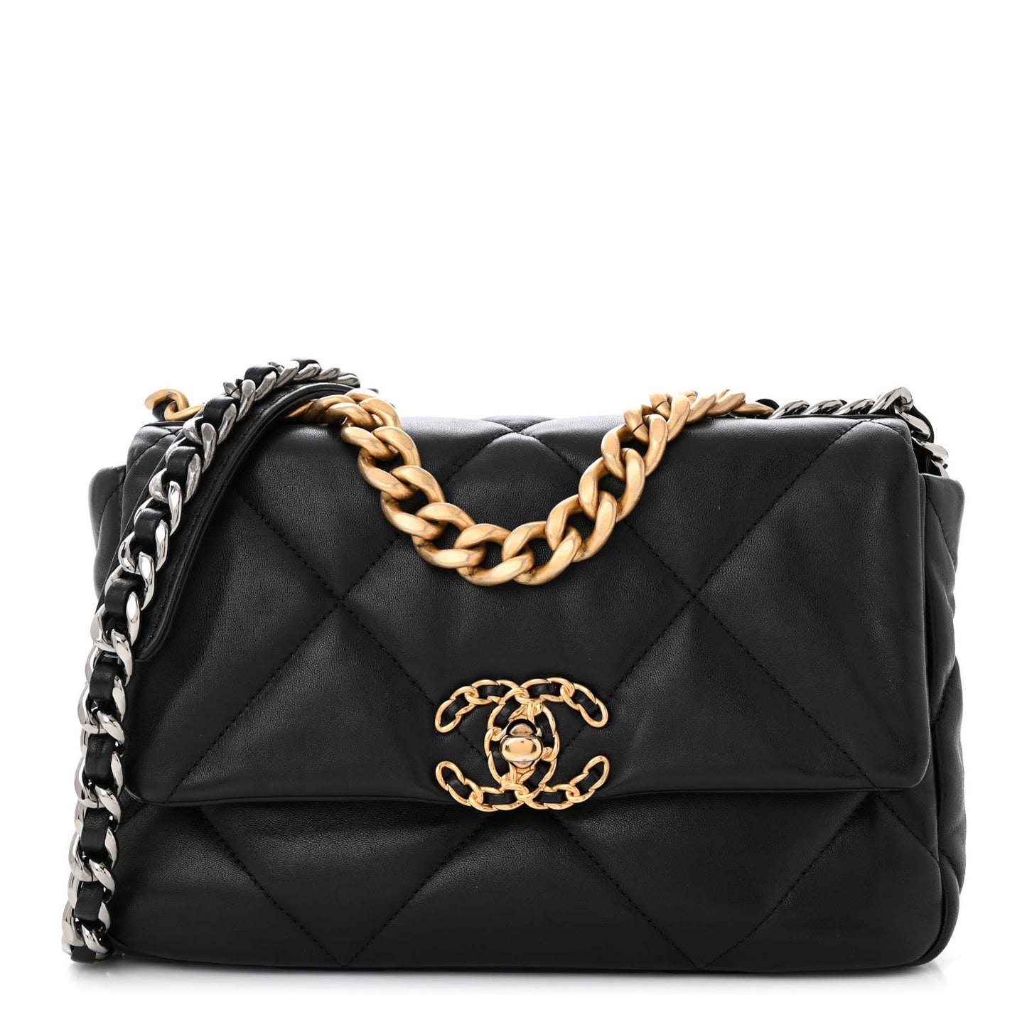 Lambskin Quilted Medium Chanel 19 Flap Black