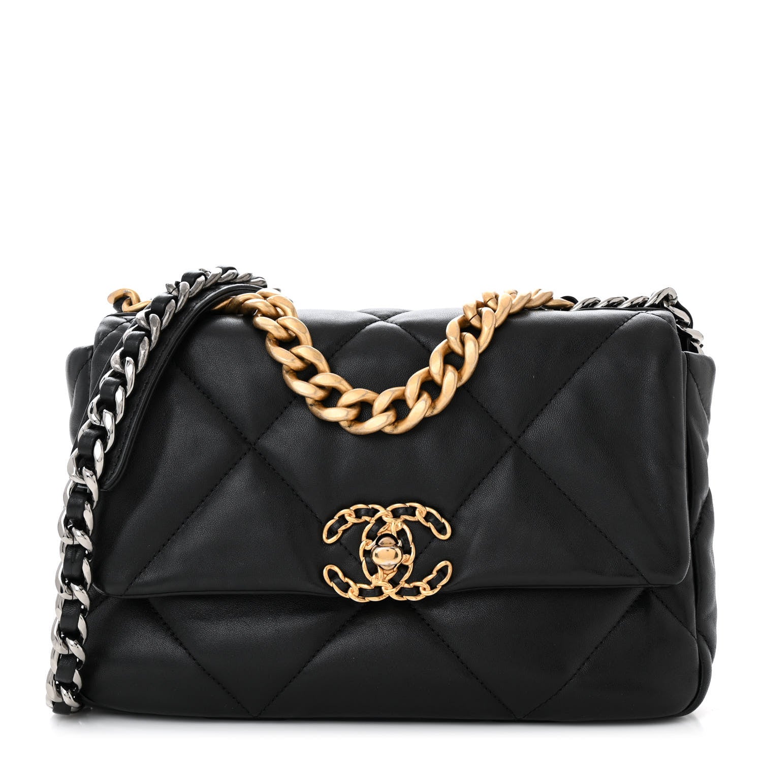Chanel Lambskin Quilted Medium Chanel 19 Flap Black 1 of 11