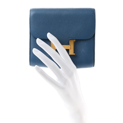 Hermes Epsom Constance Short Wallet Bleu Agate 2 of 13
