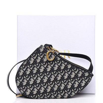 Christian Dior Oblique Saddle Pouch With Strap Navy Blue 9 of 9